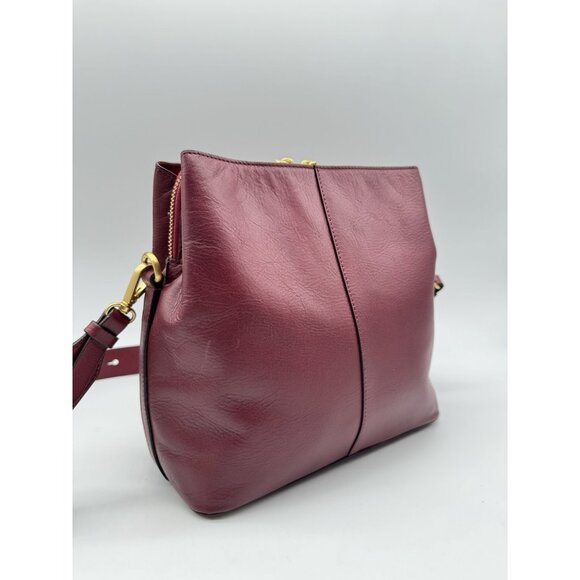 RADLEY Dukes Place pebbled leather middle compartment crossbody bag - BURGUNDY - Picture 11 of 15